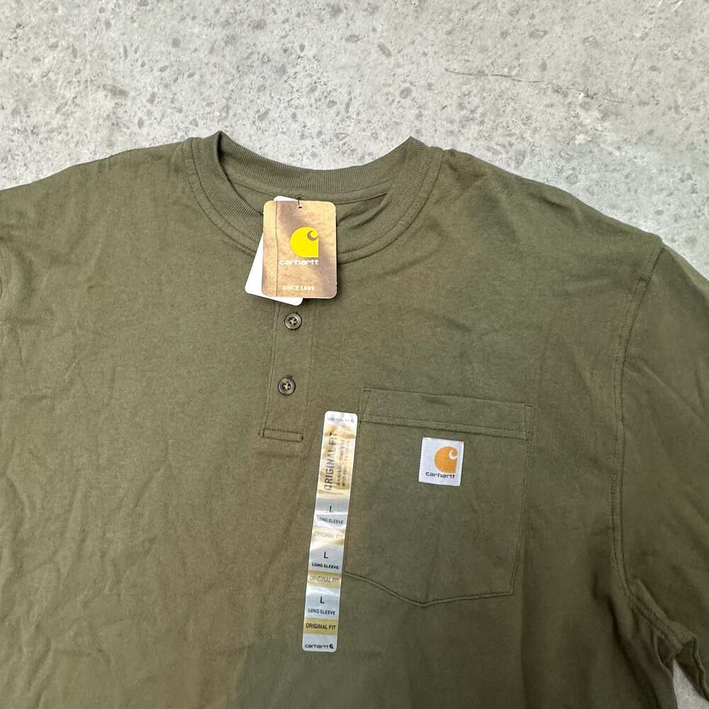 Carhartt K128 Workwear Long-Sleeve Henley T-Shirt - Large - Picture 3 of 6